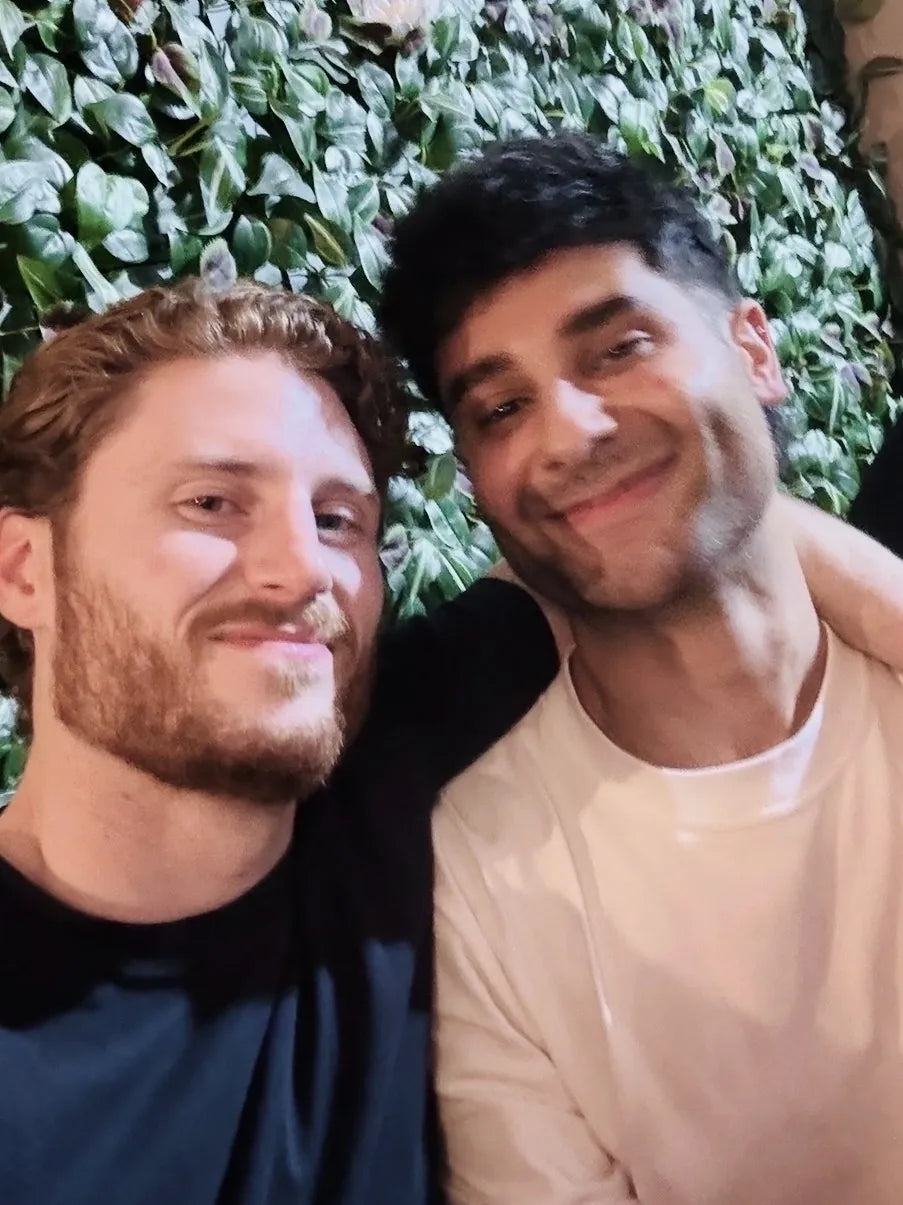James out with a friend